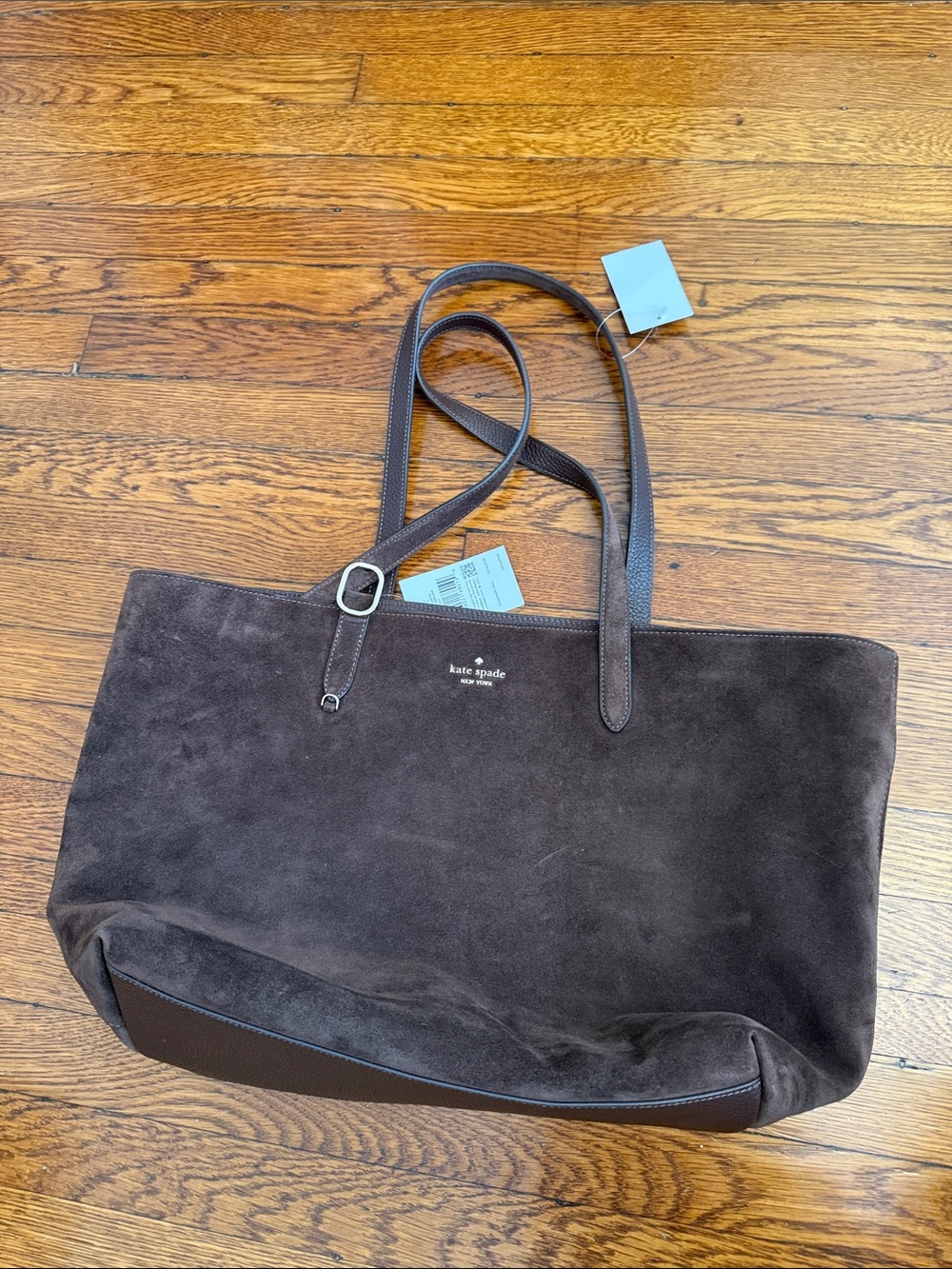 Suede Brown Tote Bag with Long Straps - Kate Spade